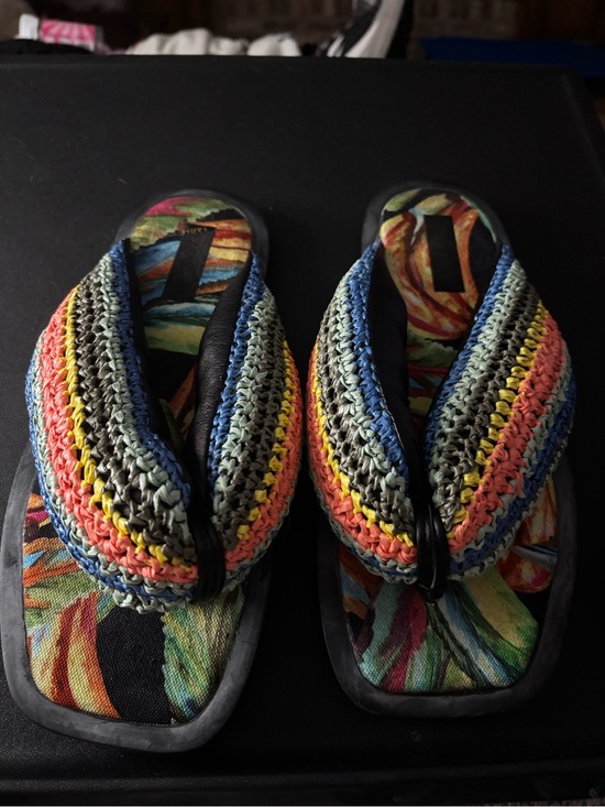 FARM Rio Shoes - Farm Rio Colorful Crochet-Style Flip Flop Sandals